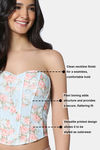 Zivame Non-Padded Short Slip Corset - Blue Print — thumbnail 7